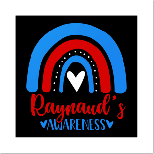 we wear Red White Blue rainbow awsewome Raynauds Awareness Posters and Art